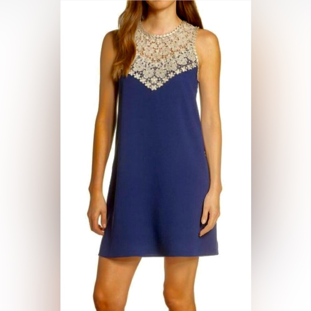 Lilly Pulitzer NWT Nala Soft Shift Dress True Navy $178 Size 00,0